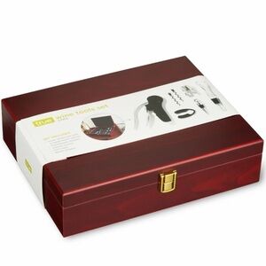 True Brand 5 Piece Wine Tool Kit Set in Wooden Box